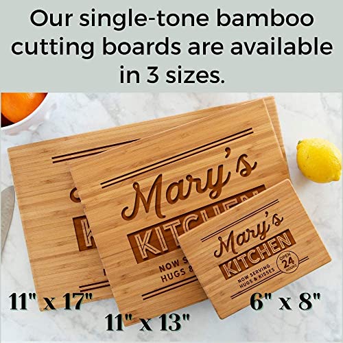 Personalized Cutting Board Wedding Gift for the Couple - Custom Cutting Board Wood Engraved (11" x 17" Single Tone Bamboo, Anderson Design) - Bamboo Charcuterie Board - New Home Gift - Thumbnail 4