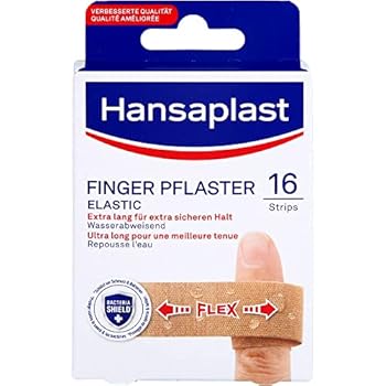 Hansaplast Elastic Fingerstrips Pflaster 16 Strips extra lange Wundpflaster speziell für Wunden an den Fingern flexible und