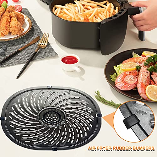 Oecue Air Fryer Replacement Parts For Power Xl Gowise 7Qt Air Fryers, Nonstick Coating Crisper Plate, Air Fryer Grill Pan, Air Fryer Rack, Air Fryer Accessories With Rubber Bumpers, Dishwasher Safe #TOP6