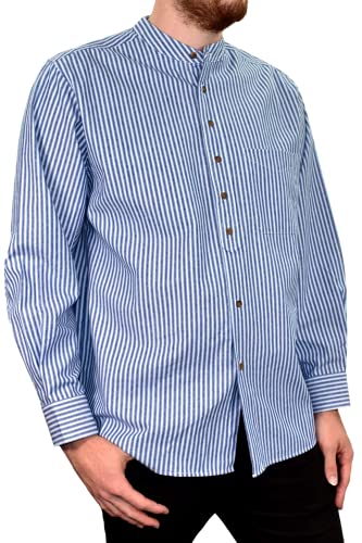 Mens Vintage Style Grandfather Shirt Cotton2