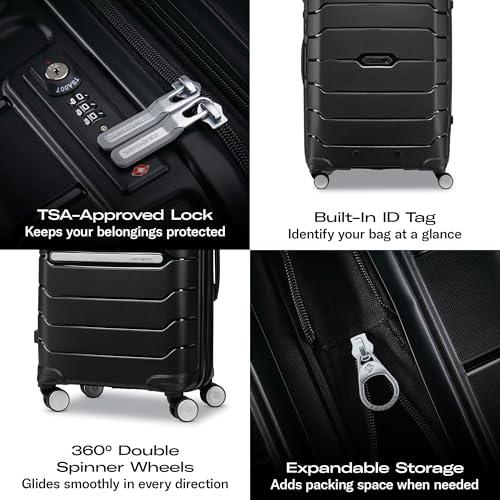 Image of Samsonite Freeform Hardside Expandable with Double Spinner Wheels, Navy, 2-Piece Set (Carry-on /Large), Freeform Hardside Expandable With Double Spinner Wheels