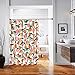 Lifeel Peach Shower Curtain, Allover Fruits Cute Bright Colorful Design Waterproof Fabric Bathroom Curtains Set with 12 Hooks, Peachy Pink 72×72 inch