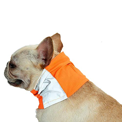 NACOCO Reflecting Dog Scarf Bandana Pet Neck Gaiter Safety Neon Teddy Golden Retriever Triangular Binder Fluorescence Collar (L, Orange)