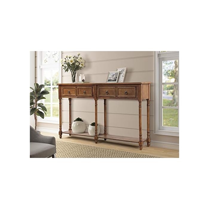 Buy Knocbel Long Wood Console Table with Drawers & Shelf for Entryway
