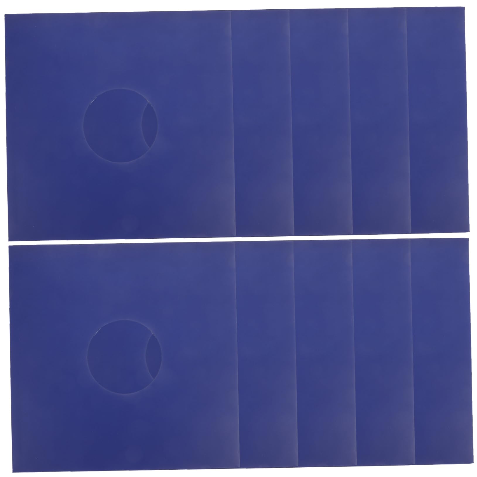Funda Protectora de Álbum de Discos de Vinilo 12 Pulgadas Azul | Papel Kraft, Paquete de 10 Unidades, Cubiertas Exteriores con Orificio, Formato de Disco