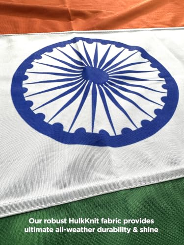 Image of The Flag Corporation Indian National Outdoor Flag Of 2Ft X 3Ft In Knitted Polyester Hulk Knit, Multicolour