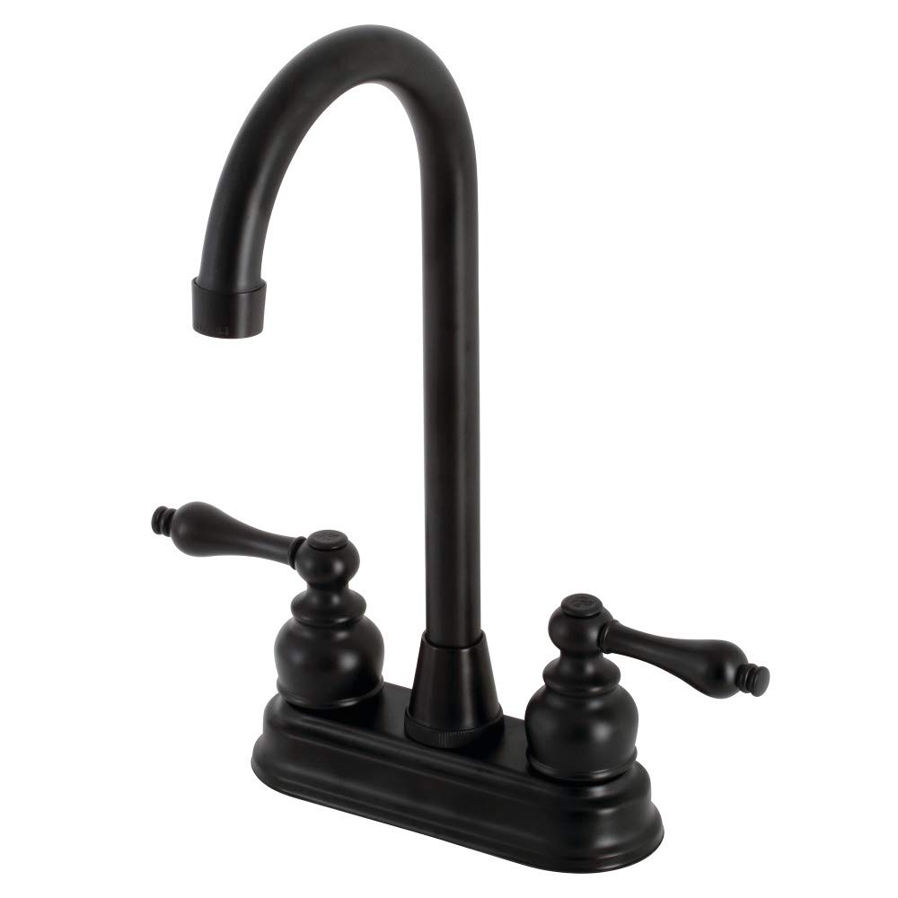 Robinet bar centré 4 pouces Kingston Brass KB490AL mitigeur évier noir mat
