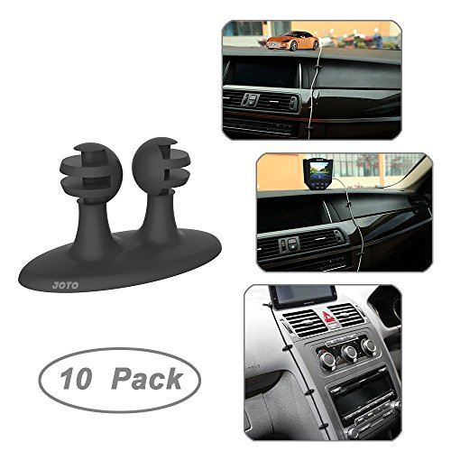 Car Cable Clip, JOTO Car Charger Mounts Cable Tie Holder, Car Cable Organizer, Desk Wall Cable Wire Clips, Computer, Electrical, Cord Cable Tie Drop (Black, 10 piece) miniatura 2