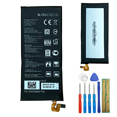 E-yiiviil BL-T33 - Batería de repuesto para LG Q6 G6mini M700A M700AN M700DSK M700N (3000 mAh, con herramientas)