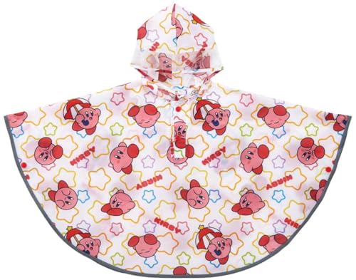 Skater RAPO2-A Rain Poncho Raincoat, For Children, Kirby Stars, Suitable Height 31.5 - 39.4 inches (80 - 100 cm)