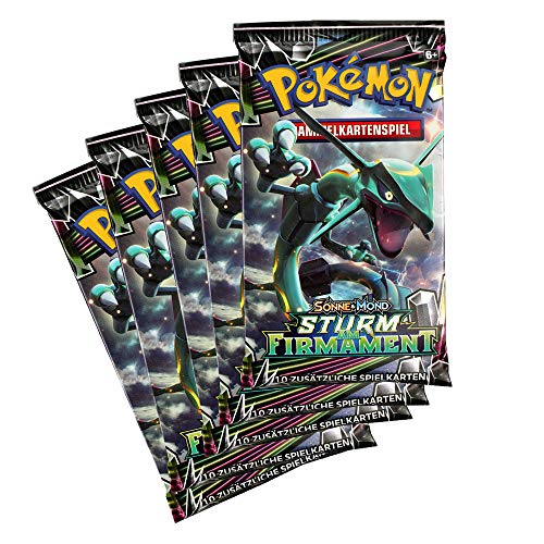 PKM Pokemon Sammelkartenspiel: 5 Booster - SM7: Sturm am Firmament - Vorteilspack