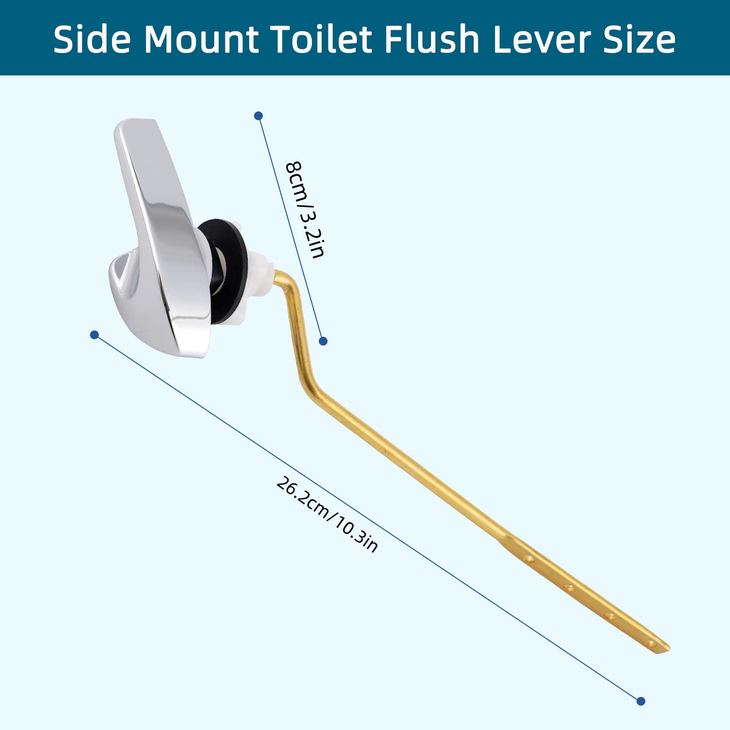 Hygie Rinse Universal Toilet Trip Lever Toilet Tank Side Mount Handle Compatible with Kohler K