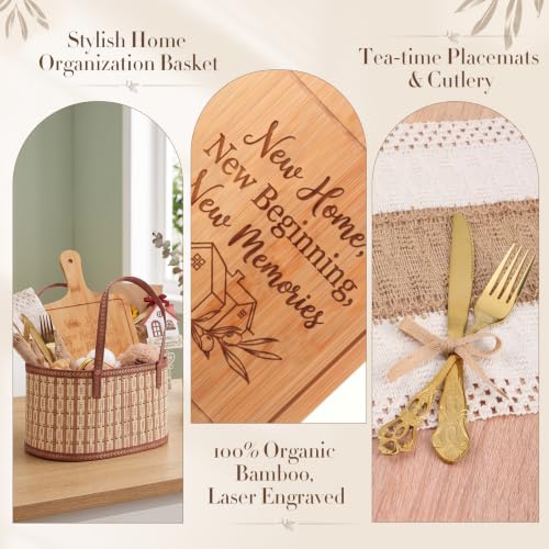 17 Pieces Housewarming Gifts Basket for New Home - Closing Gifts for Women Men Couple Welcome Moving in New House First Apartment Kitchen Present - Image 3