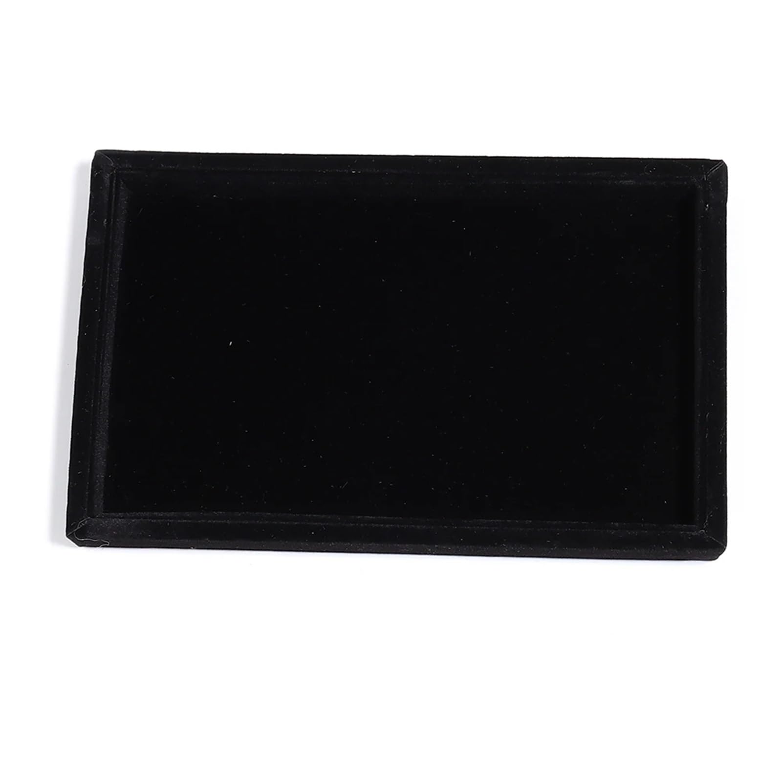 ZHSOAO 1Pc Velvet Jewelry Display Tray Ring Earring Storage Box Necklaces Bracelets Organizing Plate for Jewelry(Black Small)