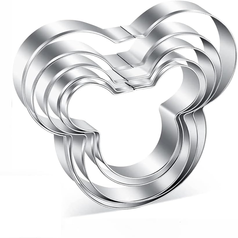 5 Pieces Mickey Mouse Cookie Cutters Set for Kids, Mickey Mouse Head, Biscuit Cutters Fondant Baking Mould