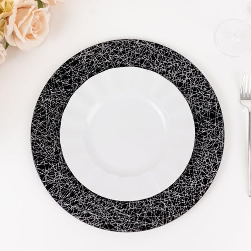 Platos Cargadores Redondos Negro 13 pulg Acrílico 6 piezas miniatura 7