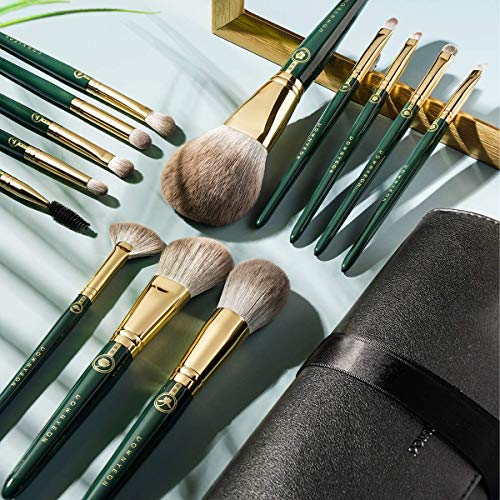 Rownyeon Makeup Brush Set Professional 13 Pcs Premium Synthetic Foundation Powder Concealers Eye Shadows Blush Makeup Brushes with Cosmetics Bag