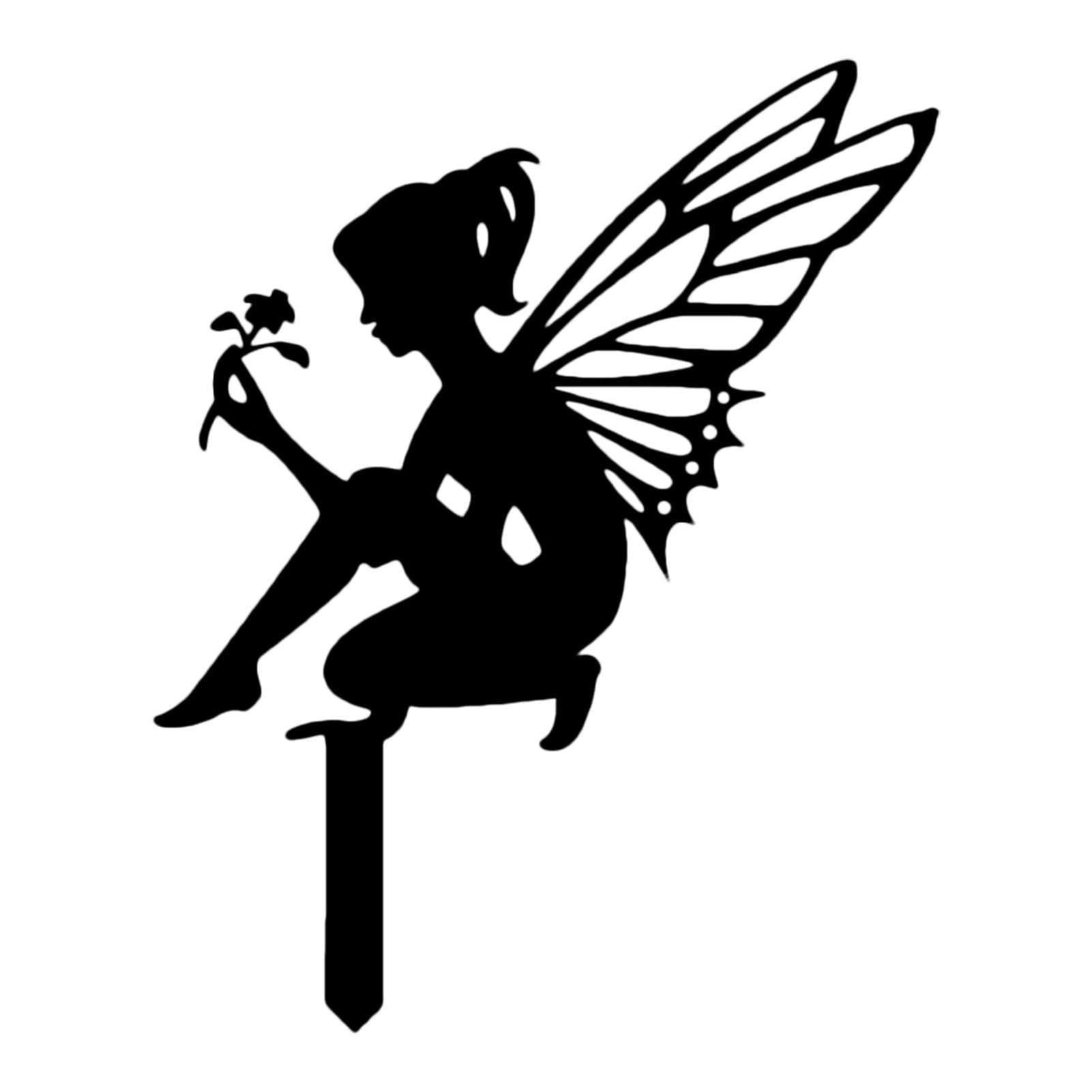 Gusengo Metal Fairy Silhouette Garden Decor | Garden Fairies Silhouette Art,Garden Metal Fairy Decor for Outside Yard Decor Statues, Patio Decorations Yard Art