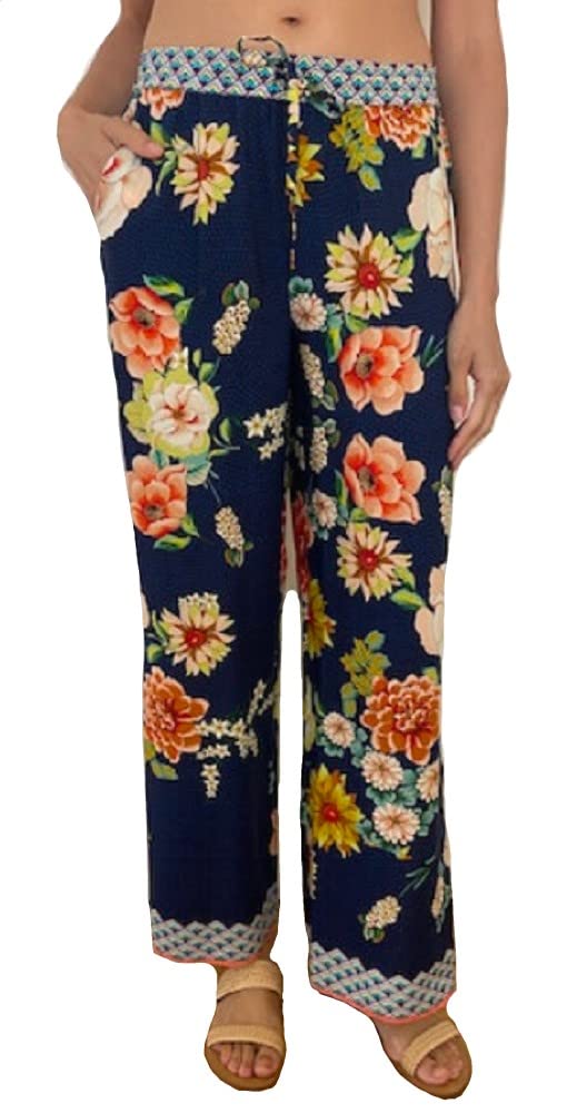 Johnny Was Floral Border Split Pant - CSW3522-H Multi XL