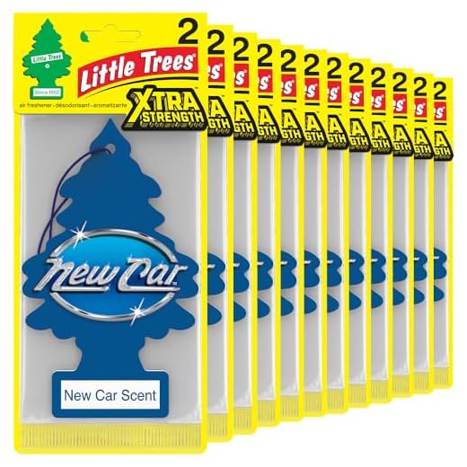 LITTLE TREES Air Fresheners Car Air Freshener. Xtra Strength Provides Long-Lasting Scent for Auto or Home. Extra Boost of Fragrance. New Car Scent, 24 Air Fresheners