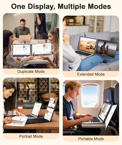 Image of 15.3 inch Laptop Screen Extender, Ultra-Thin 1200P Portable Monitor for 14 inch-17.3 inch Laptops, 1.76lbs Lightweight Dual Screen Extender Plug & Play, Works with Windows /Mac /Android /Chrome
