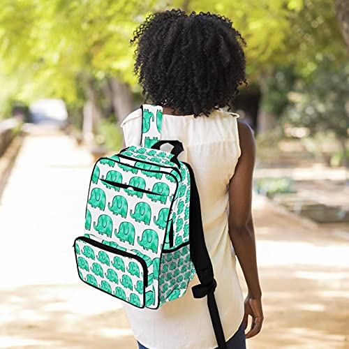 Sac à dos décontracté avec imprimé élégant vert pour portable - 6