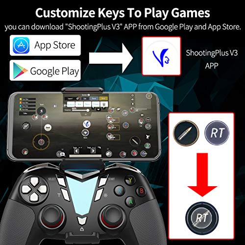 Mobile Game Controller for Fortnitee, IFYOO ONE Pro Wireless Gaming Gamepad, Compatible with iPhone iPad(NOT Include iOS 13.4 or Above), Android Phone/Tablet/TV, PC Win Steam - BS - Thumbnail 2