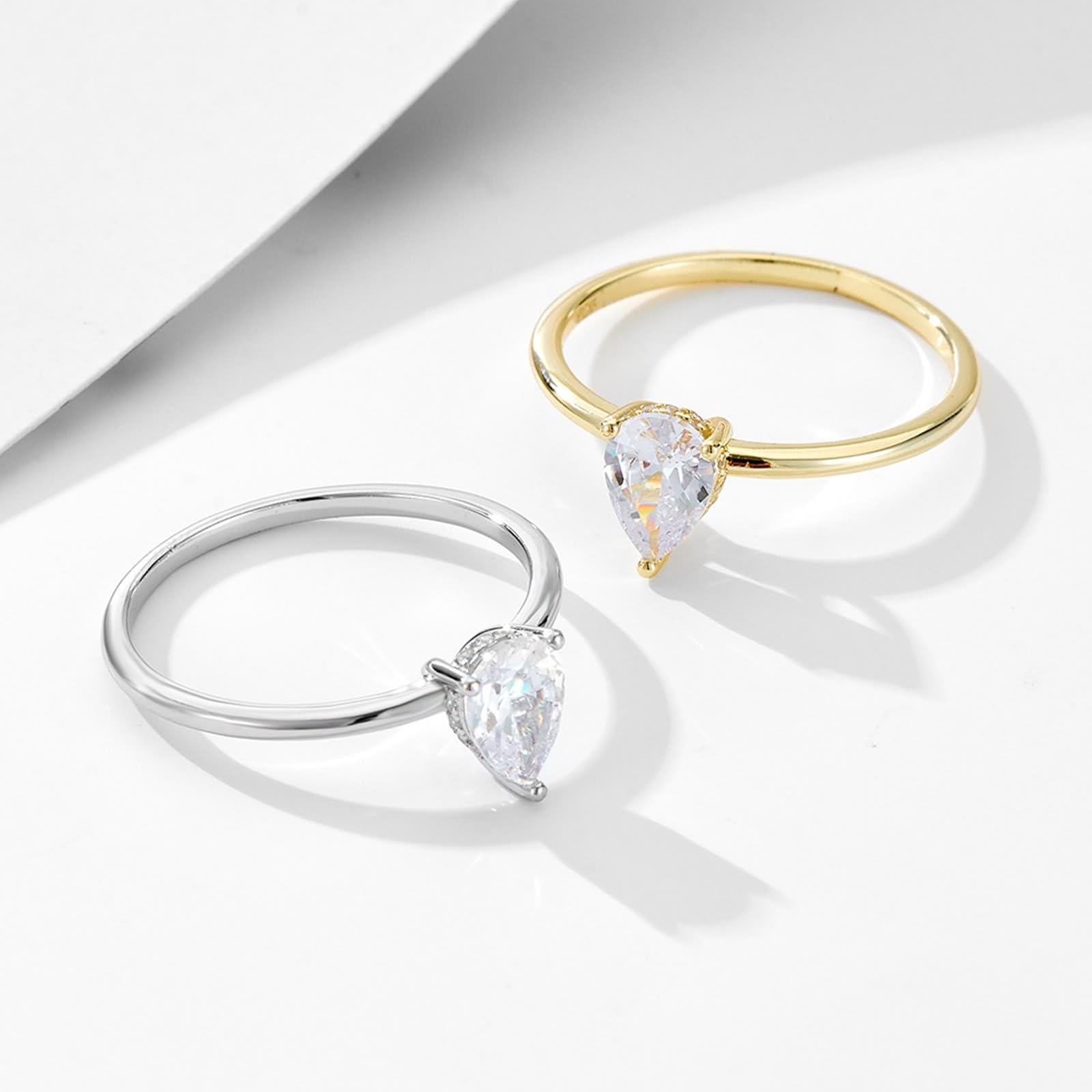 Anillo de moissanita, anillo apilable con moissanita, regalos únicos para mujer