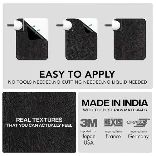 Image of Capes India Protective Adapter Skin Cover Compatible with MacBook Adapter 140W| Not a Case | Vinyl Skin Sticker (Black Leather)