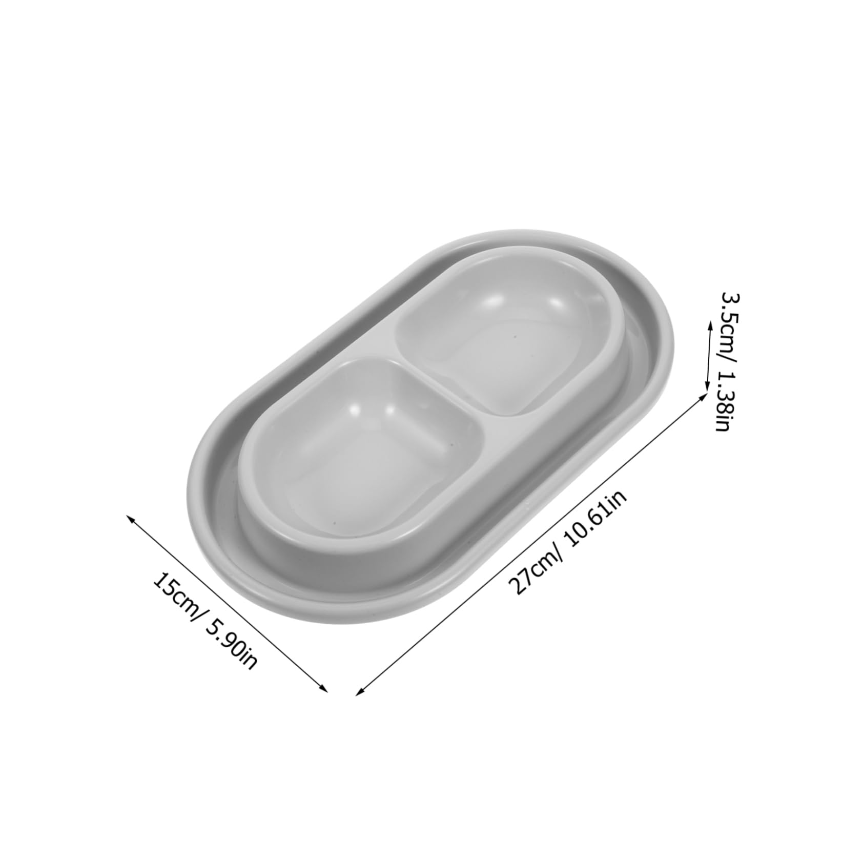 Mikikit Outdoor Cat Bowls Ant Feeding Double Bowls for Dogs Cats Space Saving Design Deep Water Moat for Clean Safe Meals