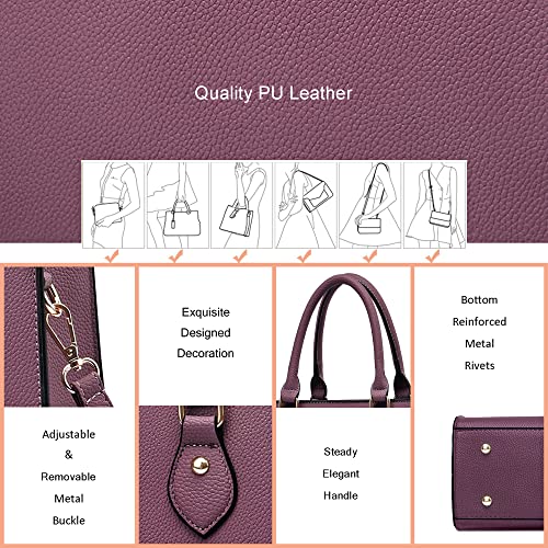 Image of CHICAROUSAL Crossbody Purses and Handbags for Women PU Leather Tote Top Handle Satchel Shoulder Bags (LiZ Purple)