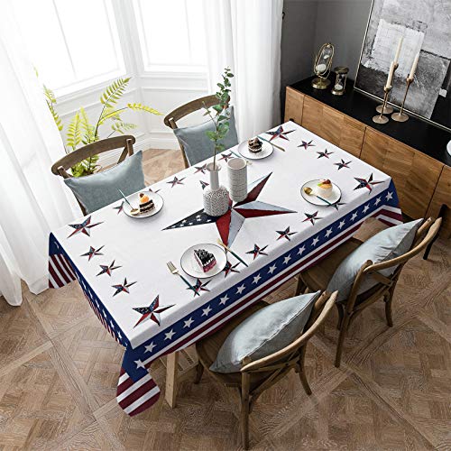 Rectangle-Tablecloth-60×84-inch-July-4th-Independence-Day-Payty-USA-Flag-Stars-Blue-Red-Stripe-Waterproof-Polyester-Table-Cloth-Decorative-Oil-Proof-Table-Cover-for-Dining-Table-Banquets-Party Rectangle Tablecloth 60×84 inch July 4th Independence Day Payty USA Flag Stars Blue Red Stripe Waterproof Polyester Table Cloth Decorative Oil Proof Table Cover for Dining Table Banquets Party