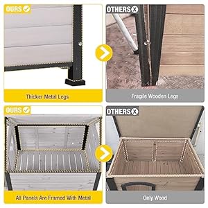 Aivituvin outdoor dog house with metal frame anti bite insulated dog kennel waterproof puppy shelter indoor for small medium dogs with porch without insulation liner   cucciolini doodles