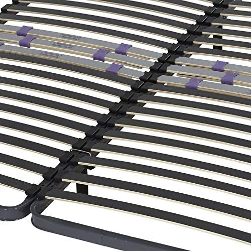 EBAC Literie Sommier à Lattes + Pieds Goliath 2x80x200 - Fabrication Française