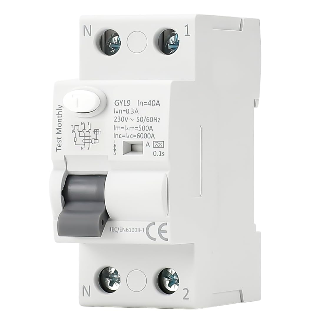 Interrupteur différentiel super immunisé SI 40 A 300 mA, 2P, classe A et 6 kA.