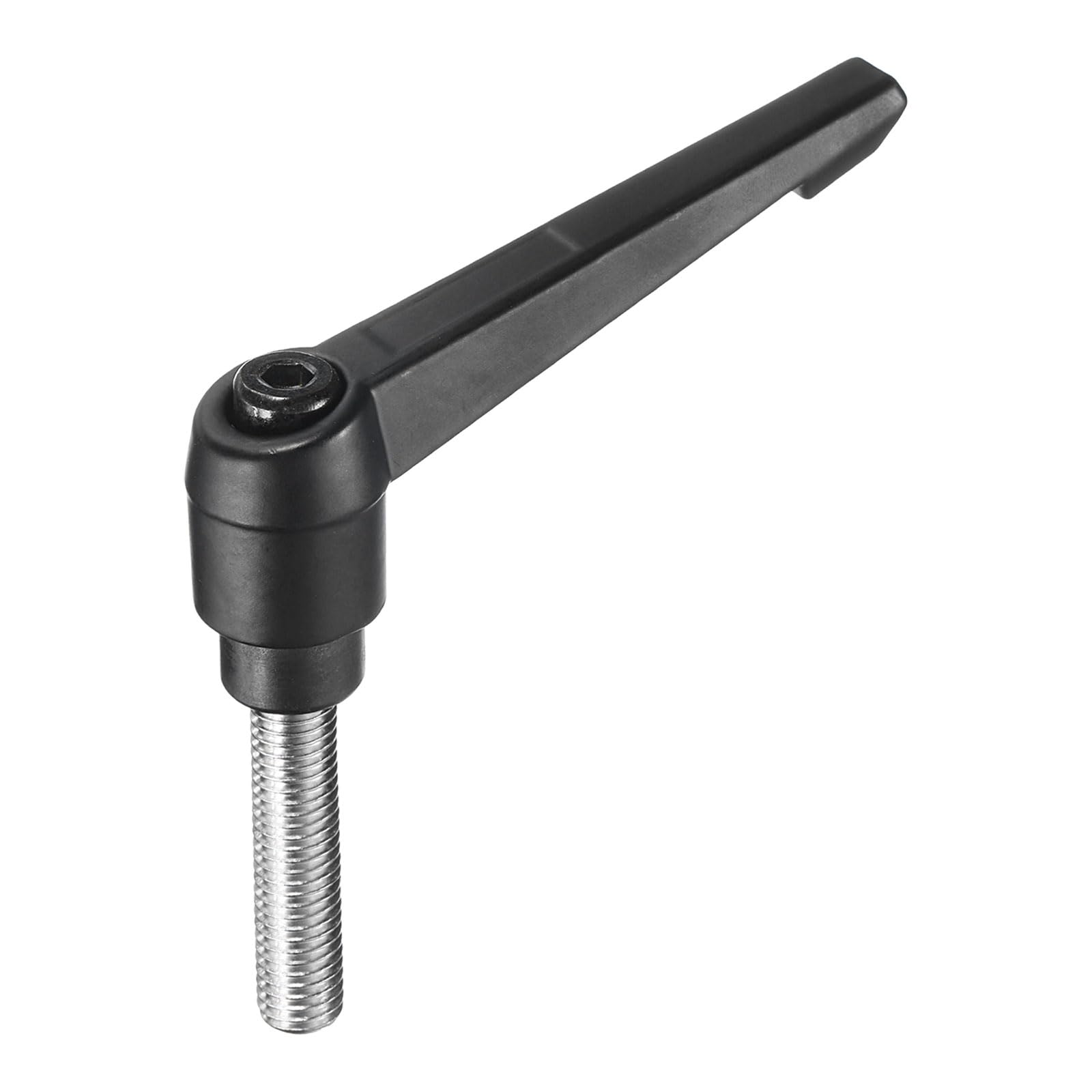 uxcell Adjustable Clamping Lever Handle M10 x 40mm Metric 304 Stainless Steel Male Threaded Stud Hand Knobs Push Button Ratchet Rotating Screw Handles Bolts with Locking Lever Black