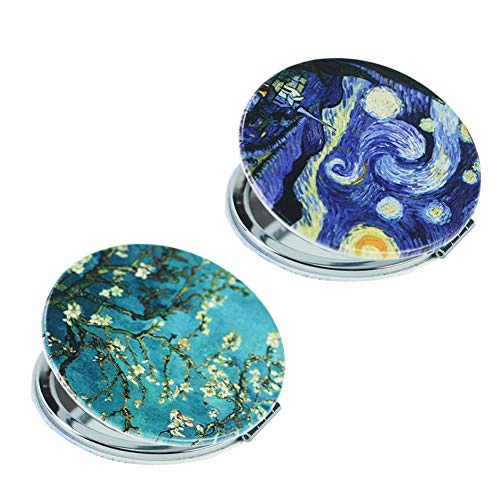 Lizimandu Metal Compact Mirror Set of 2-3X Magnifying MakeUp Mirror - Perfect