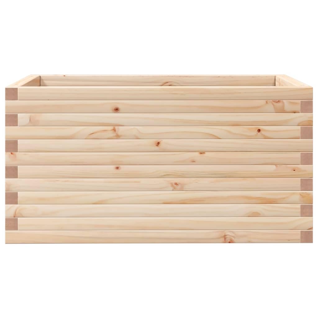 Donica na rośliny z litego drewna sosnowego, 90 x 60 x 45,5 cm, otwarte dno zapewnia dobre odprowadzanie wody, donica na rośliny, na balkon, do ogrodu i na taras