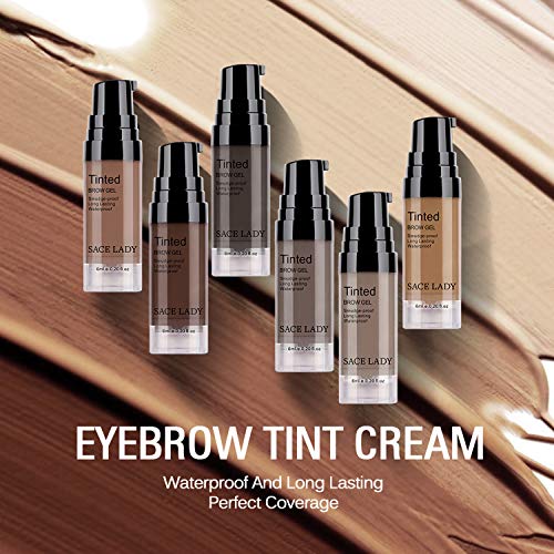 Long Lasting Eyebrow Gel With Eyebrow Brushes For Waterproof Eyebrow Makeup, Eyebrow Tint Corrector Kit, Intense Brow Color Pomade Cream, 6Ml/0.20Fl Oz #TOP6