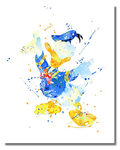 Mickey Mouse Wall Art Watercolor Poster Prints - Set Of 6 (8 Inches X 10 Inches) Photos - With Mickey Minnie Donald Duck Goofy Pluto #TOP3