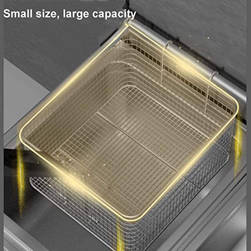 Kommerzielle Gas-Fritteuse, Doppeltank, 22 l, Tisch-Edelstahl-Fritteuse mit Deckel, ideal für Catering, Restaurant, Café, Küche – Bild 4