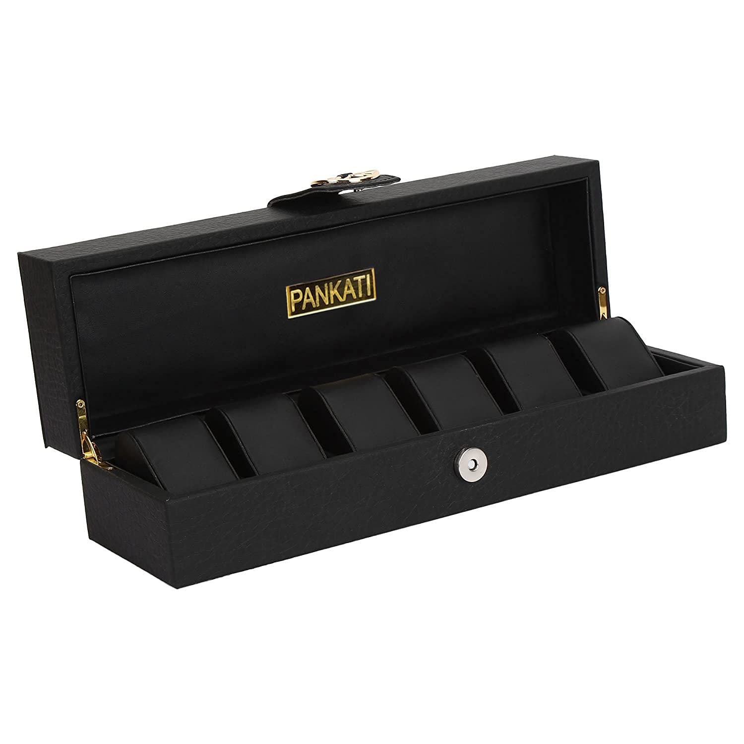 PANKATI® PREMIUM Wrist Watch Storage Organizer Box Case with Faux Leather FOR 6 WATCH(Full Black) (B098PL7BS1) Amazon Price History, Amazon Price Tracker