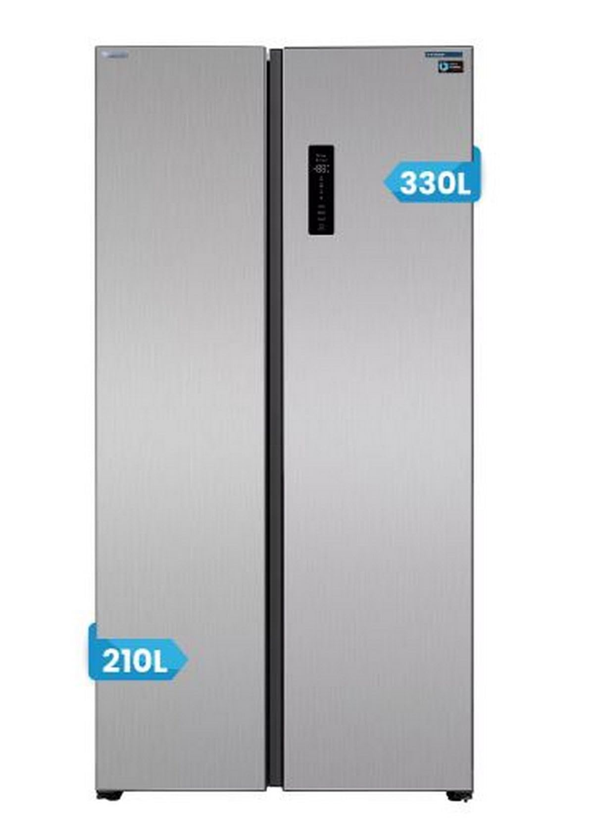 Frigorifico Americano Infiniton SBS-630A85XES, 185 cm de Altura, 540 Litros, E, No Frost Total, E, Doble puerta con cierre magnético, Patas regulables en altura, Inox