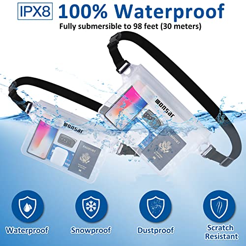 WONSAR Waterdichte tas, Waterdichte heuptas met verstelbare riem, 100% waterdichte telefoonhoes, voor watersport, strand, zwemmen, bootrijden, skiën enz. - Afbeelding 3
