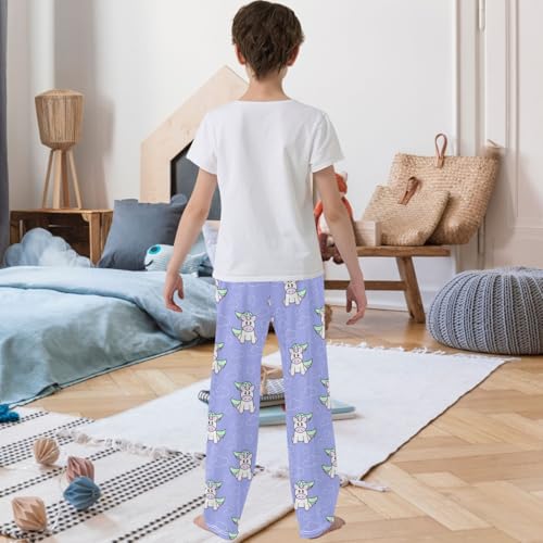 Boy's Pants Cute Cartoon Unicorn Clouds Jogger Pants Elastic Waist Long Bottoms Trousers with Pockets 6-14 Years3