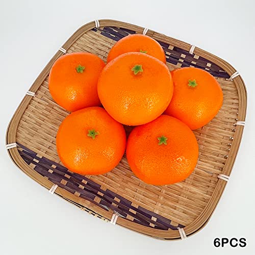 Lorigun 6 Pcs Artificial Mandarin Oranges Lifelike Tangerines Fake Fruits Home Decorations Kitchen Table Display #TOP1