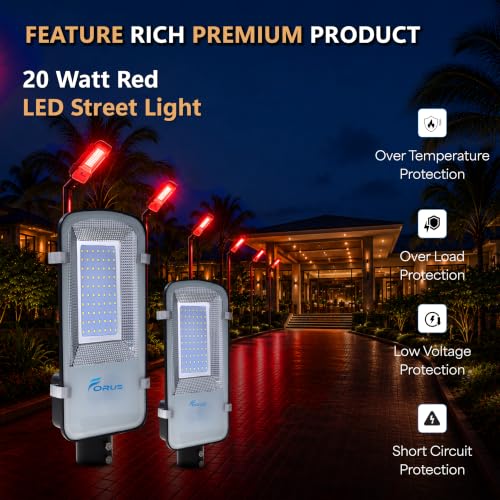 Image of Forus 20W Red Street Light Outdoor LED IP66 Waterproof Decorative Focus Lamp for Road Garden Events Security Terrace Landscape Pathway Building Festival Stage Party Celebration Lighting - 1 Pc