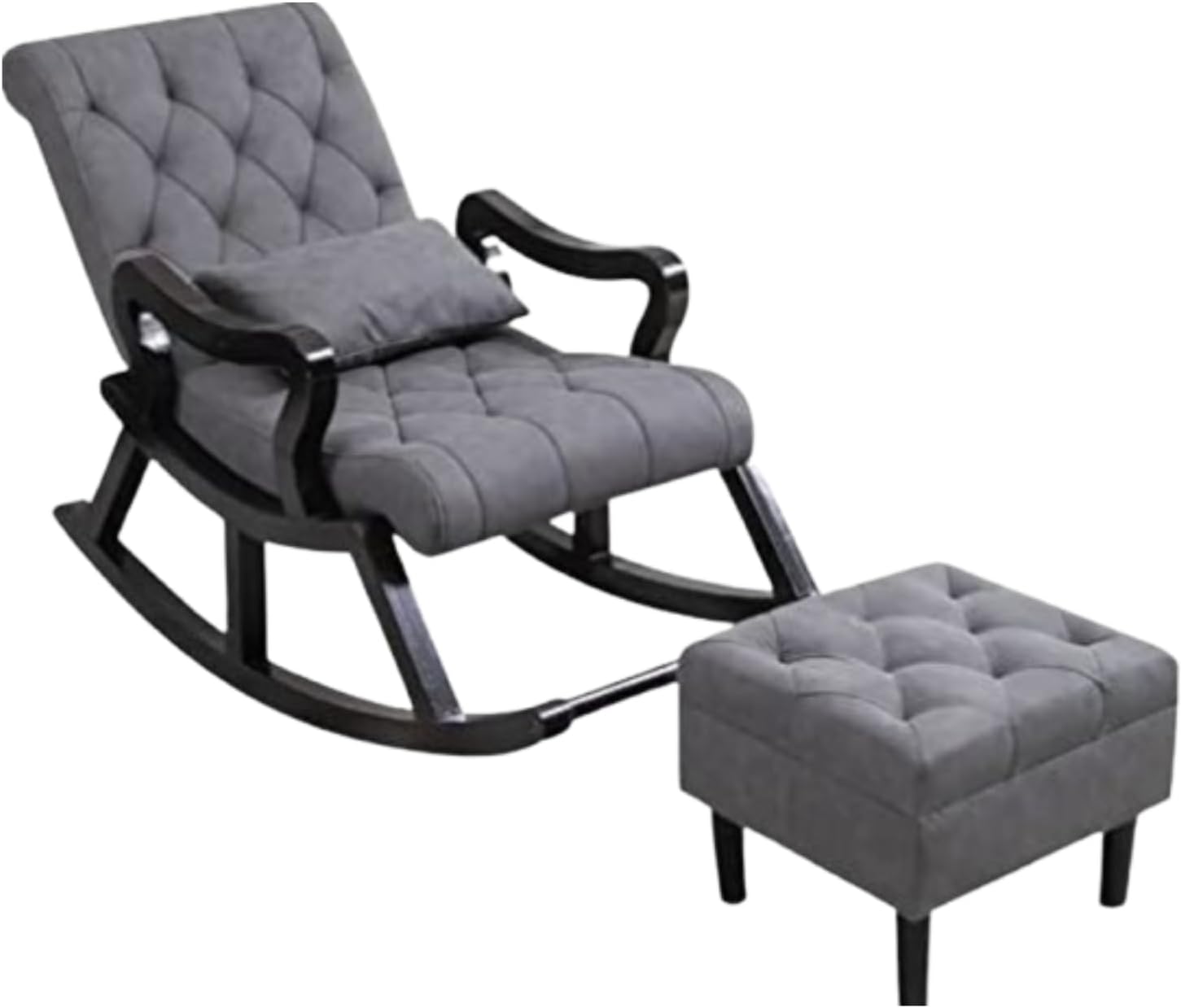 Premium Rocking Chair with Foot Stool & Ottoman – Ergonomic Glider Chair for Living Room – Lounge Chair with Plush Cushions – Sofa for Living Room, Balcony Chair & Outdoor Chairs for Balcony