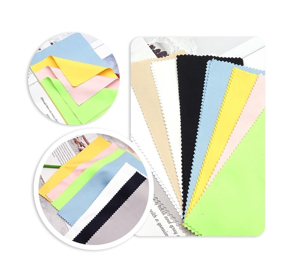 Brillenreinigungstuch, 230 g/m², Nadel, 1 Brillenlinse, Mikrofaser-Reinigungstuch, 15 x 15 cm, 17 x 14 cm, bunt, Grau, Weiß, Schwarz (bunt, 15 x 15 cm), 100 Stück