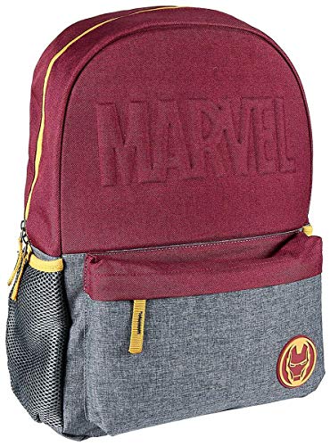 Cerdá: Mochila Escolar Instituto Iron Man de Color Rojo   de 44 cm   Licencia Oficial